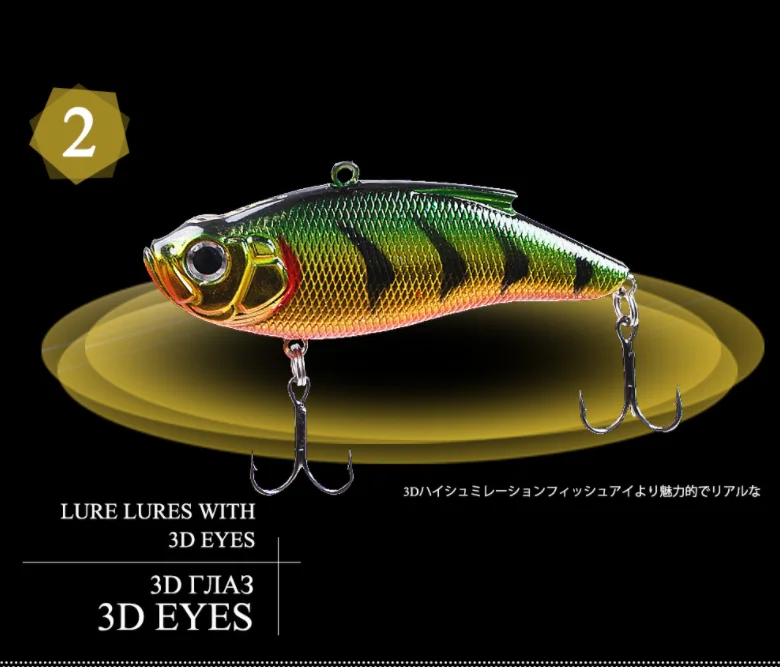 Señuelo VIB de pesca en hielo de invierno, 7,5 cm, 16,5g, duro, Artificial, nuevo, plástico, sonajero, vibración de hundimiento, cebo de lubina - imagen 5