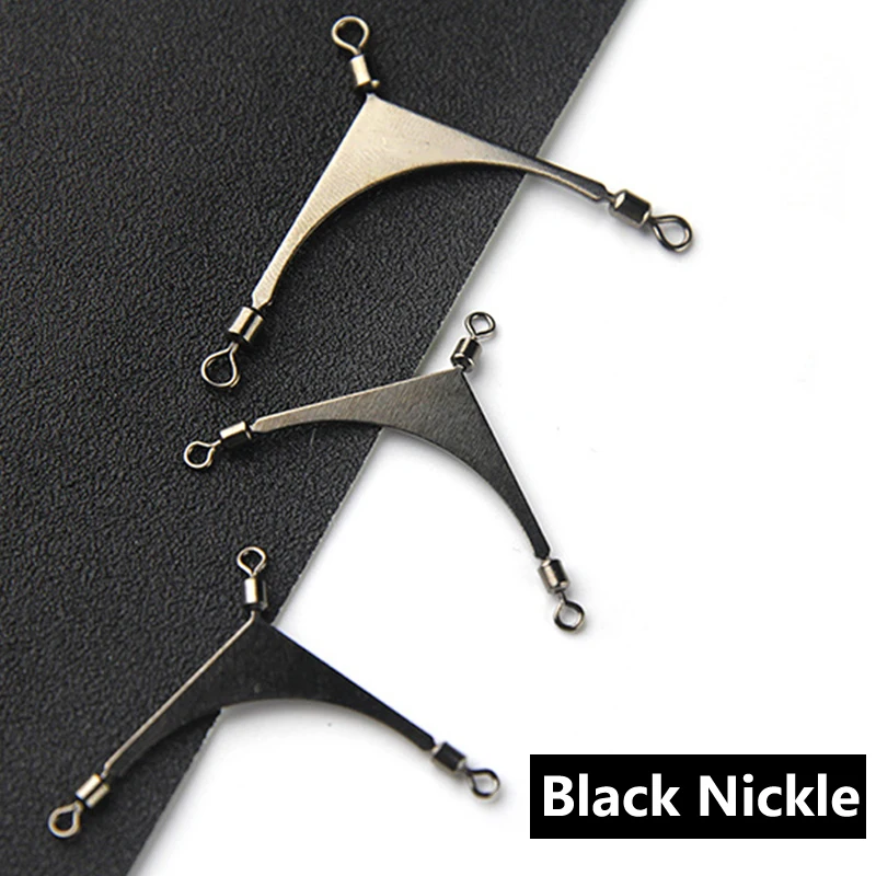 Conector Trigeminal de aleación de cobre para pesca, 10 piezas, cabeza giratoria, señuelo, aparejos de pesca, tamaño 1/0, 2, 4, 6, 8 - imagen 3