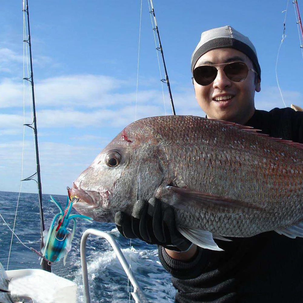 Goture-Nuevo señuelo de pesca suave de calamar, 20g, 60g, anzuelo luminoso de calamar, cebo wobbler para agua dulce y salada - imagen 2