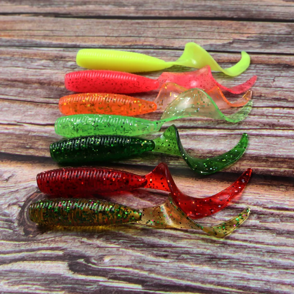 MAGBLUE-SEÑUELOS blandos de pesca de silicona Artificial, 60mm/2,1g, Wobblers, carpa, Swimbait, Jigging, gusano, 10 unids/lote - imagen 3