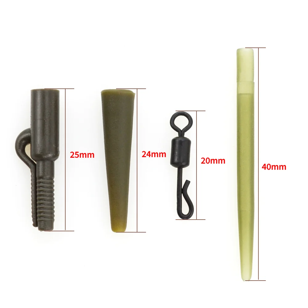 Juego de aparejos de pesca de carpa, accesorios de pesca de M6, ganchos giratorios de seguridad, Clips de plomo, aparejo de helicóptero - imagen 2