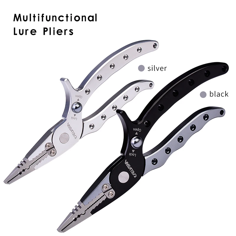PROBEROS-Alicates de pesca, tijeras de aleación de aluminio, removedor de anzuelos, cortador de línea, nudo multifuncional, equipo de herramientas de pesca, 133g-20cm - imagen 3