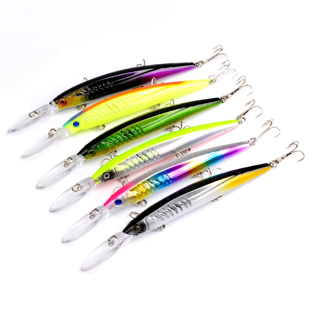 Señuelos de pesca de pececillo láser con señuelo duro 152 mm 12 g con 6 #   Gancho equipo de pesca de aguas profundas Wobbler aparejos Crankbait Isca cebo Artificial - imagen 3