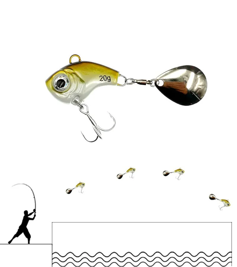 FLYSAND-señuelo de pesca de Metal Mini VIB con cuchara, anzuelos de 20G, aparejos de pesca, Pin Crankbait, vibración, Spinner, señuelo de hundimiento - imagen 5