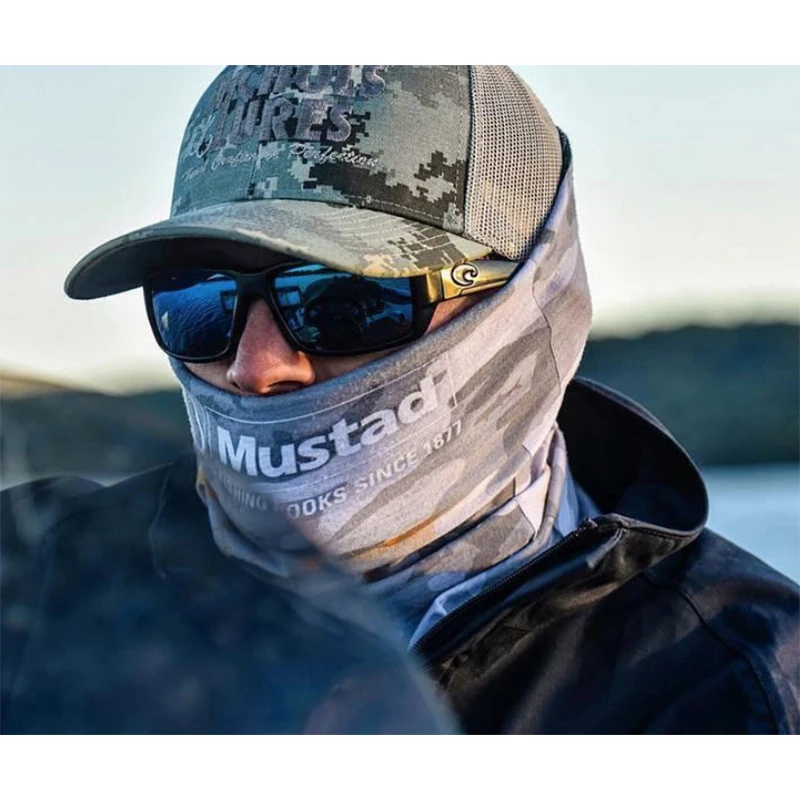 MUSTAD-turbante de seda de hielo para pesca, protección solar, bufanda para el cuello, máscara de fibra de ventilación, desodorante para la cara - imagen 5