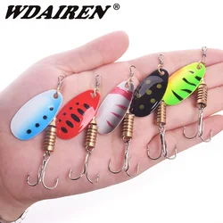 Señuelos de Pesca con cuchara giratoria de Metal, cebo Artificial con gancho para lubina, carpa, 2,5g, 3,5g, 5,5g, 1 unidad