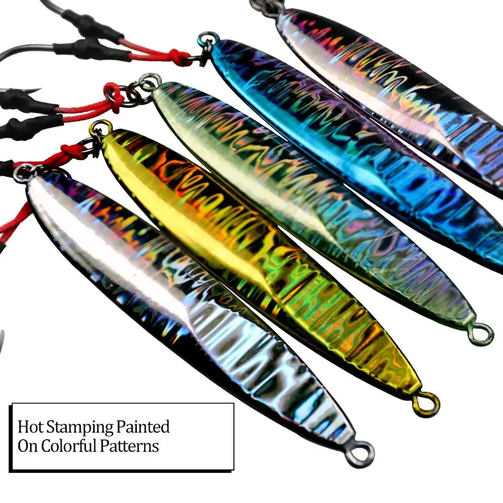 Señuelos tipo cuchara para Jigging, 1 Uds., 60g, 80g, Señuelos duros de Metal para pesca, cebos tipo lápiz para trucha, Lucio, aparejos de pesca de lubina - imagen 4