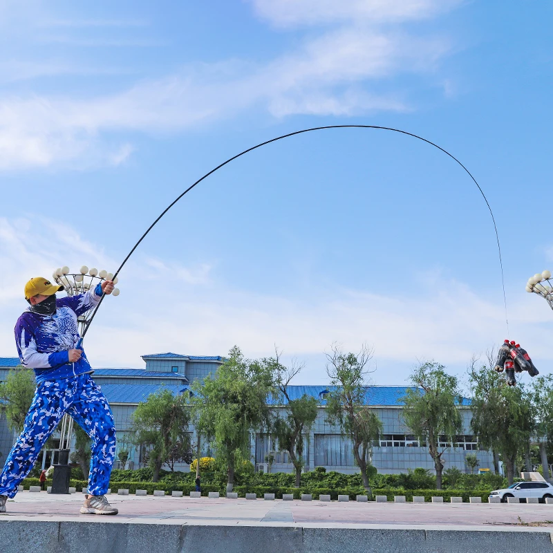 Caña de pescar superligera y dura para agua dulce, fibra de carbono, pesca telescópica manual - imagen 4