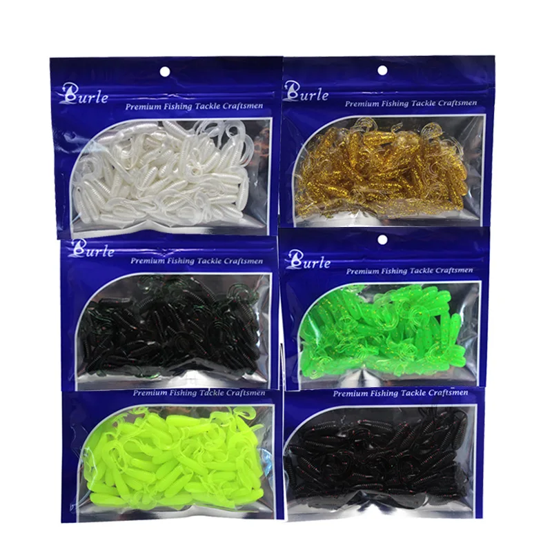 Cebo blando de cola de elfo, Señuelos de Pesca trident de 4cm/0,7g, Wobblers de silicona Artificial, gusanos, aparejos de Pesca isca, 10-50 unidades por lote - imagen 5