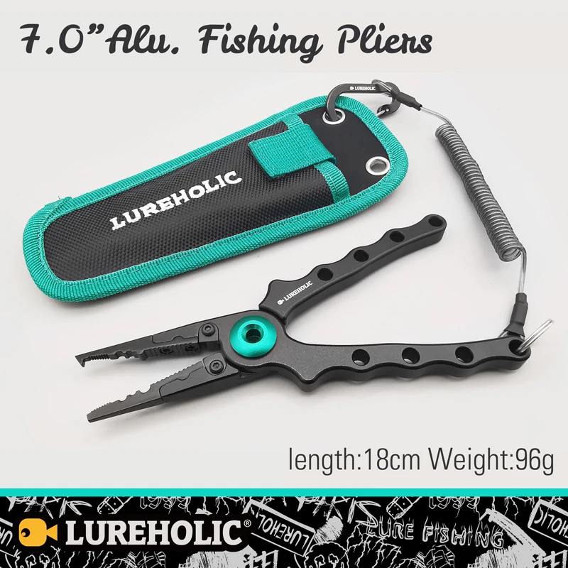 LUREHOLIC-Alicates de pesca de aleación de aluminio, juego de agarre, aparejos de pesca, gancho de engranaje, línea de corte de recuperación, anillo dividido, accesorios de pesca - imagen 5