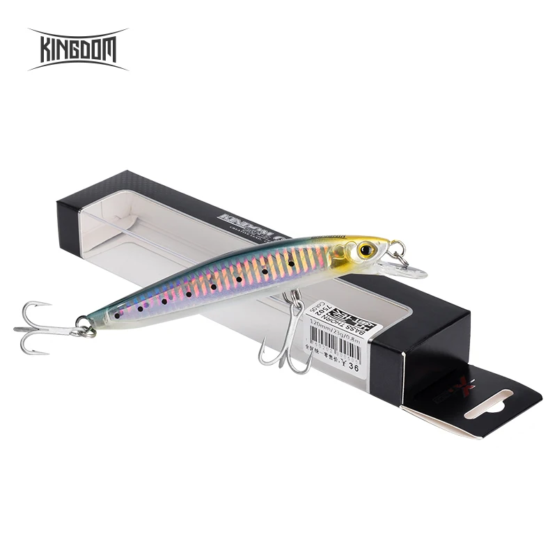 Kingdom-señuelo de pesca Crankbait, 23g, 120mm, 30g, 130mm, Jerkbait loco marino, pececillo flotante, cebo duro profesional para nadar, aparejos de pesca - imagen 4
