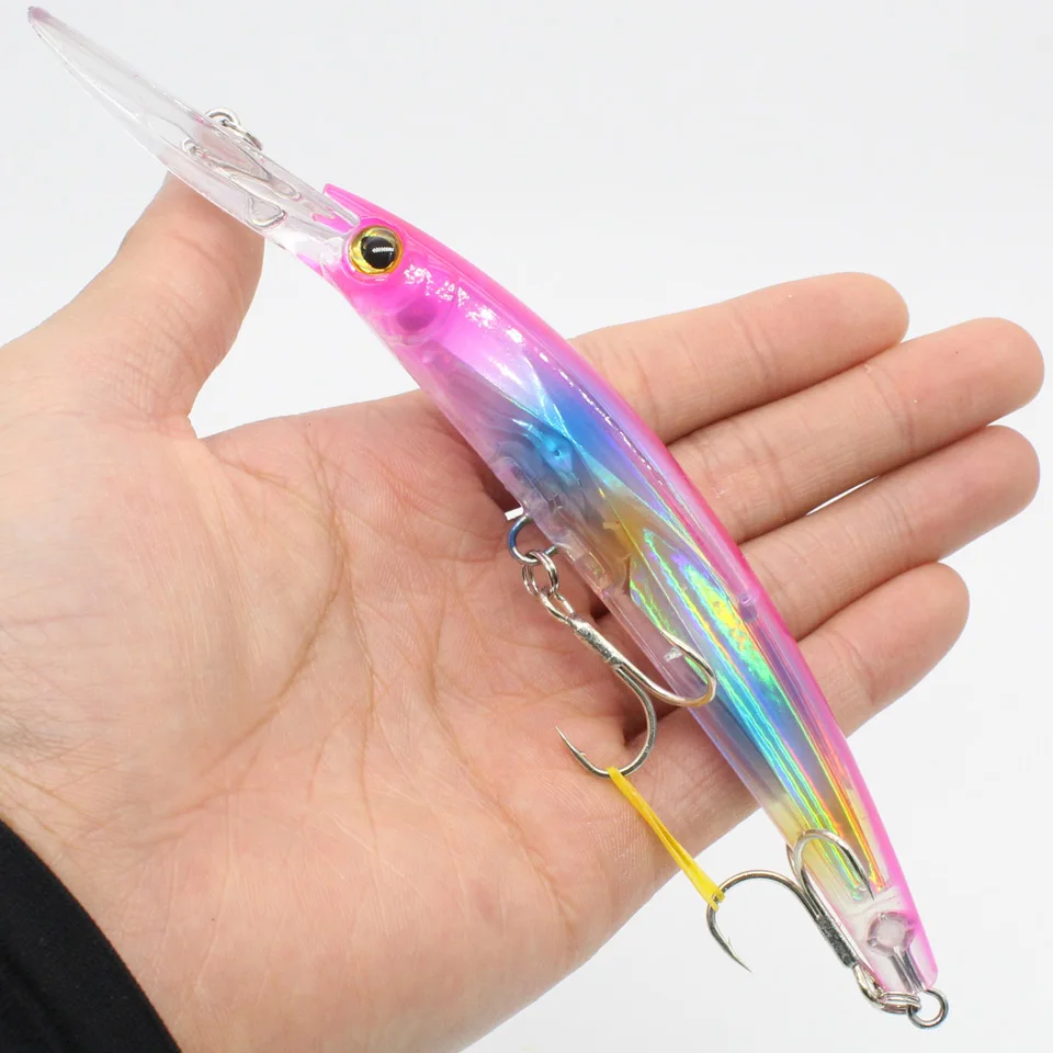 Señuelo de pesca de pececillos, cebo duro oscilante de peces realistas, aparejos de pesca japoneses de alta calidad, buceo profundo, 6M + señuelos, 17cm, 24g - imagen 5