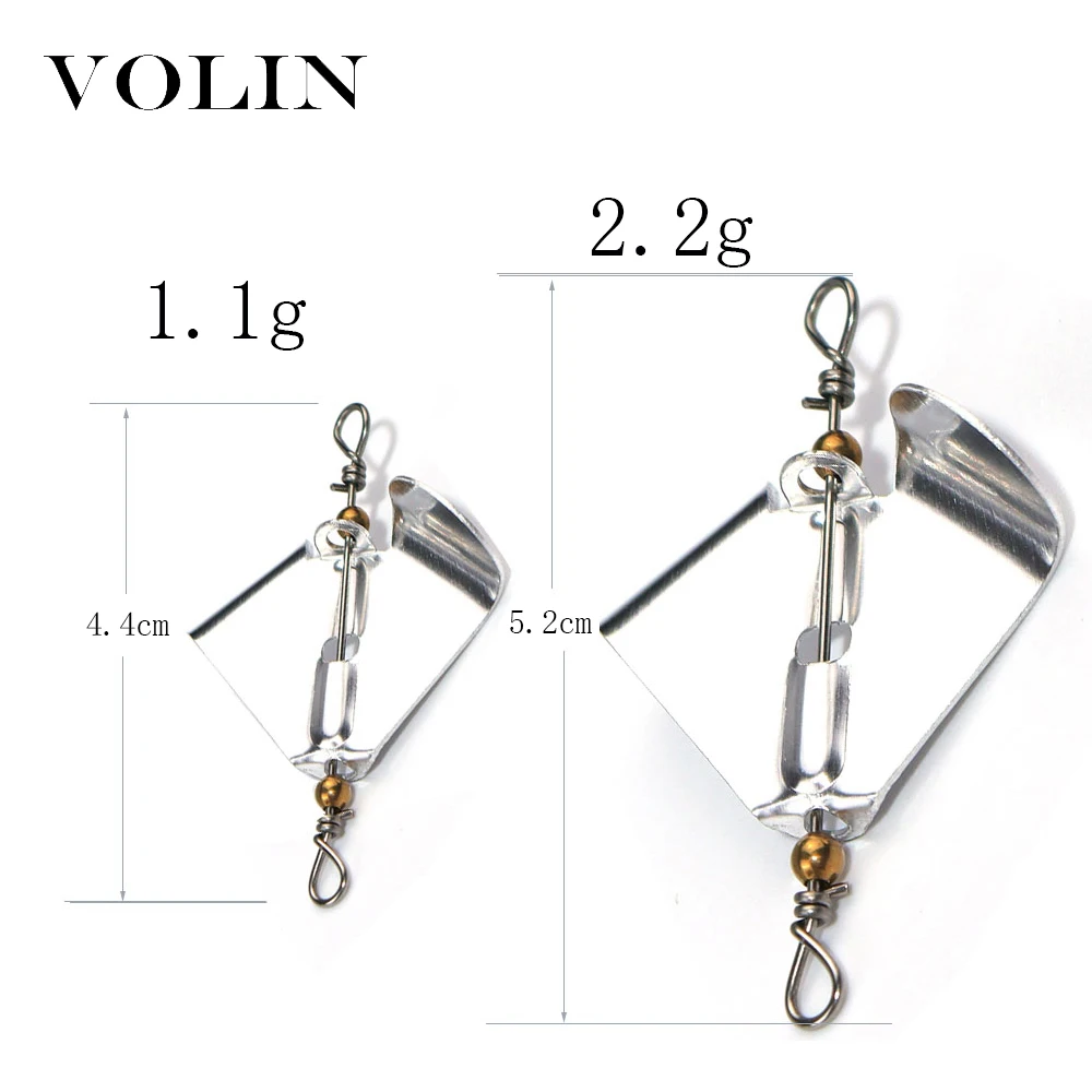 VOLIN-hélice giratoria de 4 piezas, cebo VIB Popper, cuchara de 1,1g, 2,2g, de Metal duro Isca señuelo, lubina Artificial a rayas, pez negro - imagen 5