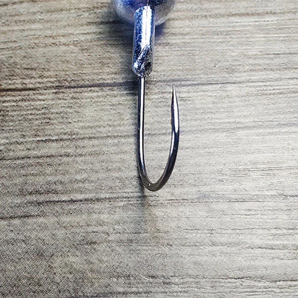 50 unids/lote 1-20g de púas de Metal de la cabeza de la plantilla ganchos de pesca de cebo suaves invierno mar pesca gancho conector peso anzuelo accesorio - imagen 4