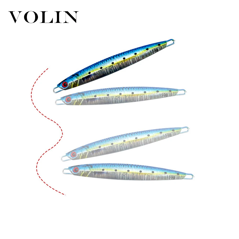 VOLIN-señuelo de pesca Jigging lento, 150g/160mm, señuelo duro, plantilla de Metal, accesorios de pesca en agua salada, 1 ud., nuevo - imagen 3