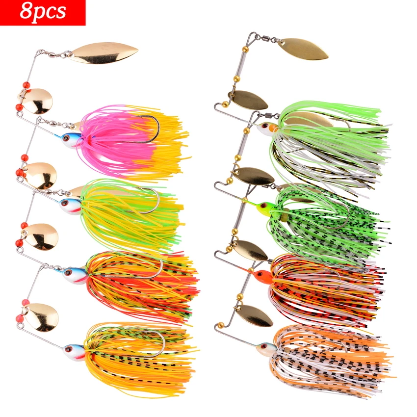Juego de cebos giratorios para pesca, Kit de Señuelos de Pesca, Wobbler para aparejos de lubina, 8 unids/set por Set - imagen 2