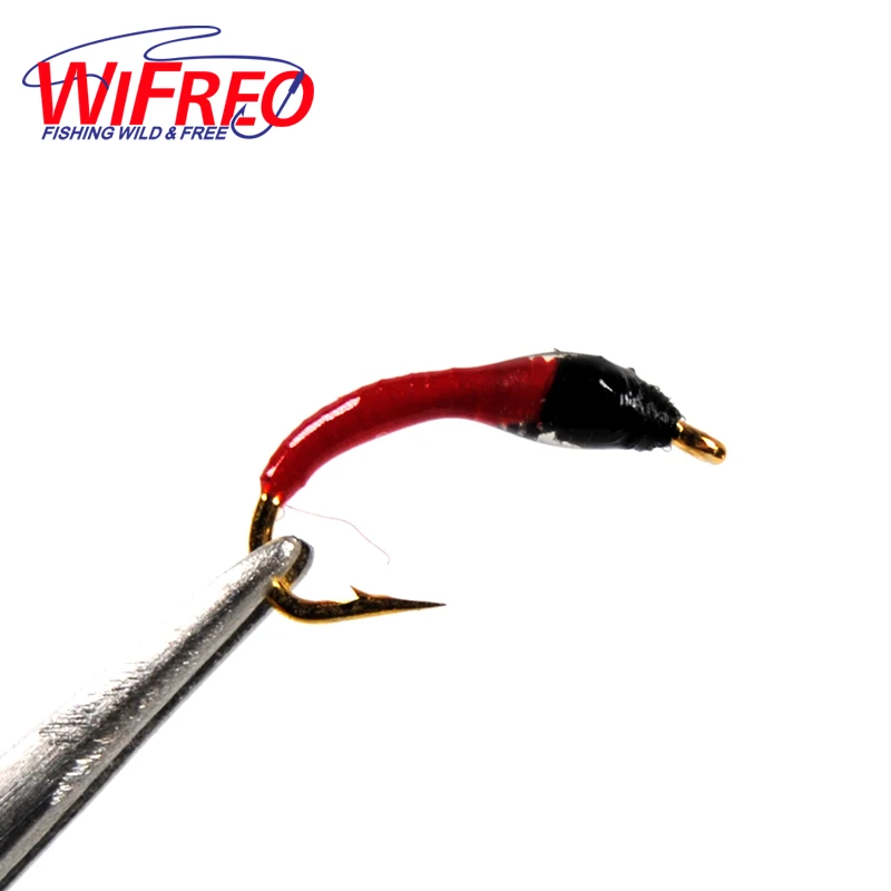 Wifreo 12 Uds. Moscas de ninfa epoxi Midge Hegene Buzzers cebo de pesca de trucha señuelos artificiales tamaño 14 gancho - imagen 5