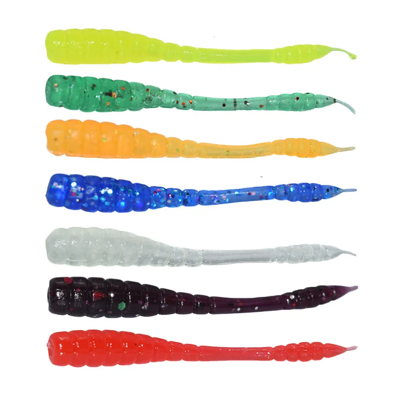 50 Uds 45mm 4,5g olor a pescado gusano suave camarones pescado océano Rock señuelo bajo Jerkbait olor a camarones Wobblers carpa Pesca Peche señuelo suave - imagen 4