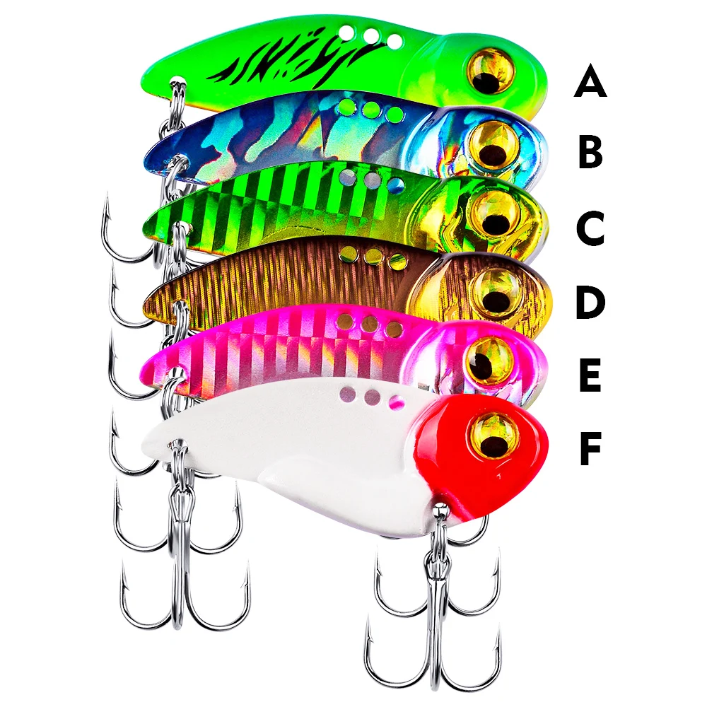 Señuelo de pesca de Metal VIB, 1 pieza, 6 colores, cuchara de vibración, cebos duros con Crankbait, Wobbler, Swimbait, cicla VIB, aparejos - imagen 5