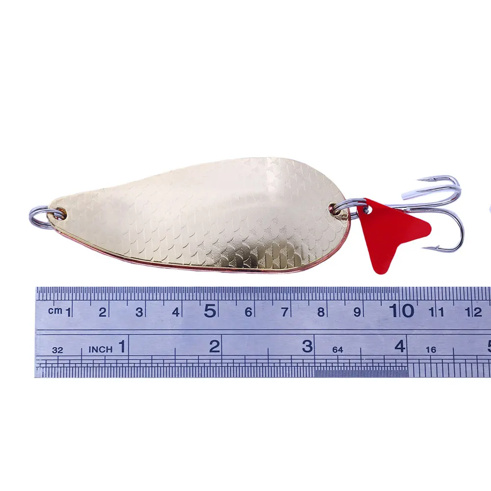 Cuchara giratoria doble metálica 8 cm – Brillo, ruido, lance largo - imagen 3