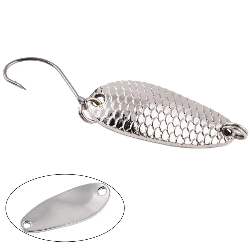 Cuchara giratoria de pesca de Metal, cebo de 2,5g, 3,5g, 4g, 5g, cuchara de pesca de cobre dorado/plateado, señuelo de lentejuelas de ruido, cebos de Metal - imagen 4