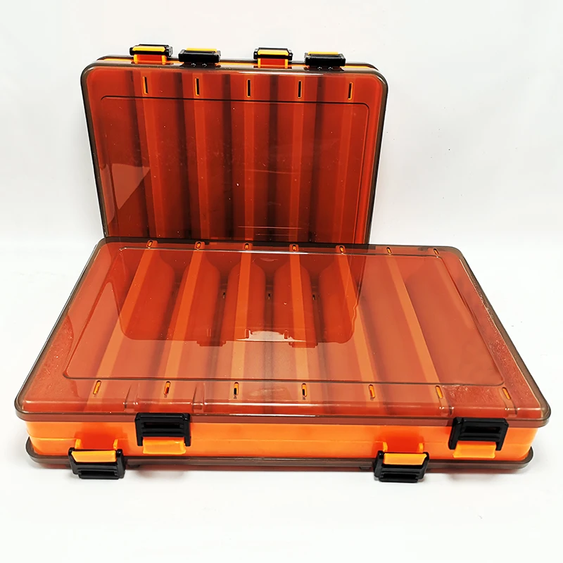 Caja de almacenamiento de cebo de pesca de gran capacidad, doble capa, portátil, multirejilla, aparejos de pesca - imagen 4