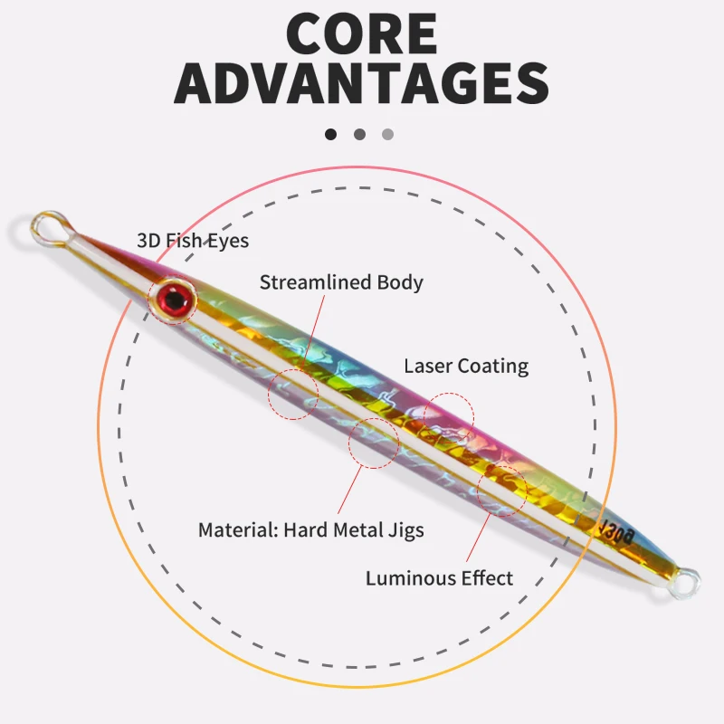 OBSESSION-anzuelos de Metal duro luminoso, 100g, 130g, 150g, 170g, velocidad de caída, anzuelos verticales de hundimiento rápido - imagen 3