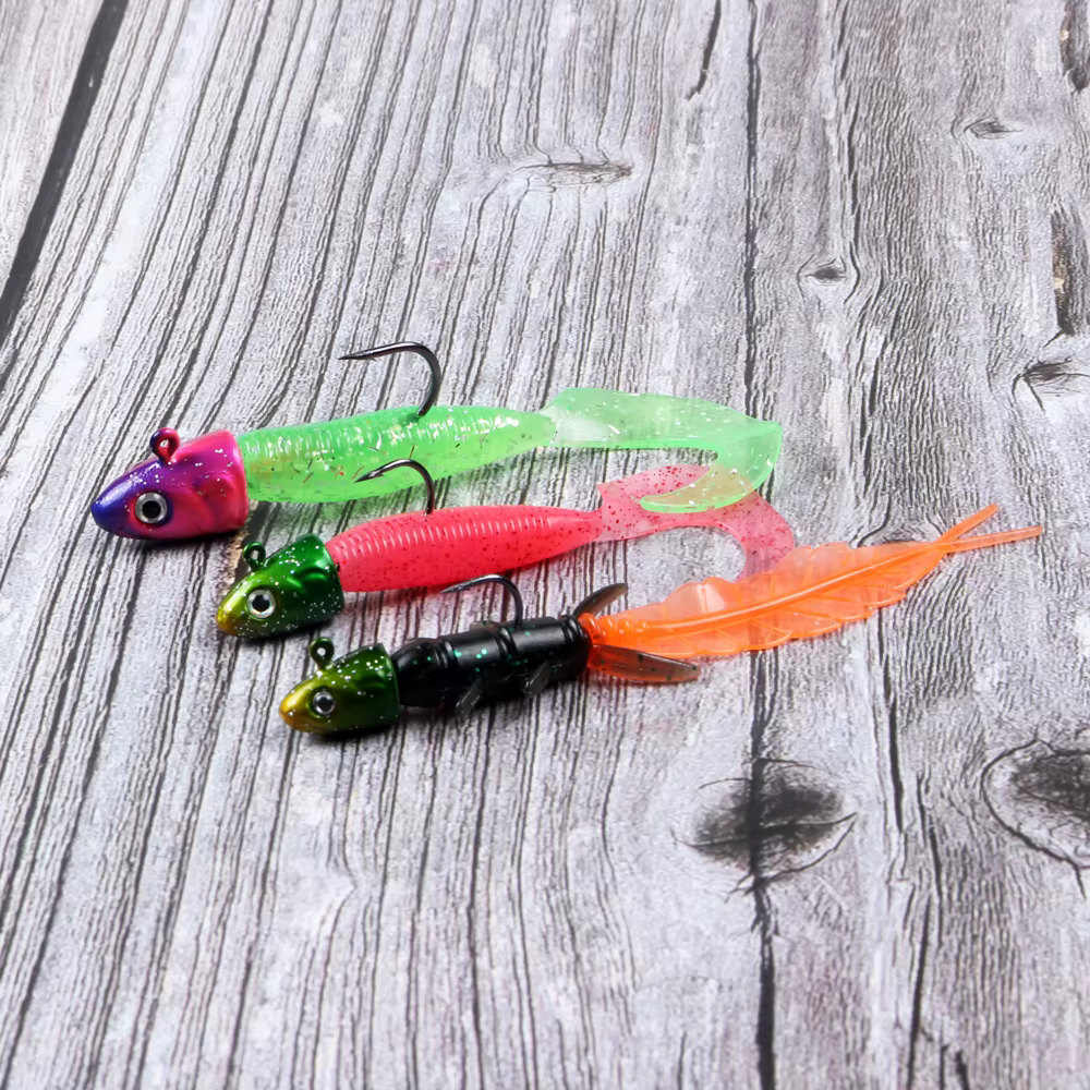 JOHNCOO Señuelo de Silicona con Cabeza Jig Head 3D Ojo Realista - imagen 5