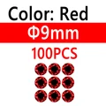 100pcs 9mm Red