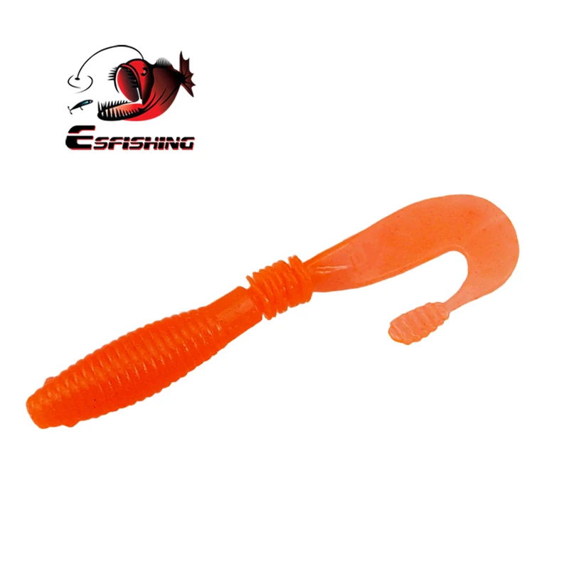 ESFISHING señuelos blandos Counter Grub 5 uds 100mm Sigle Tail Grub cebos Pesca Señuelos de Pesca pesca de carpa - imagen 4