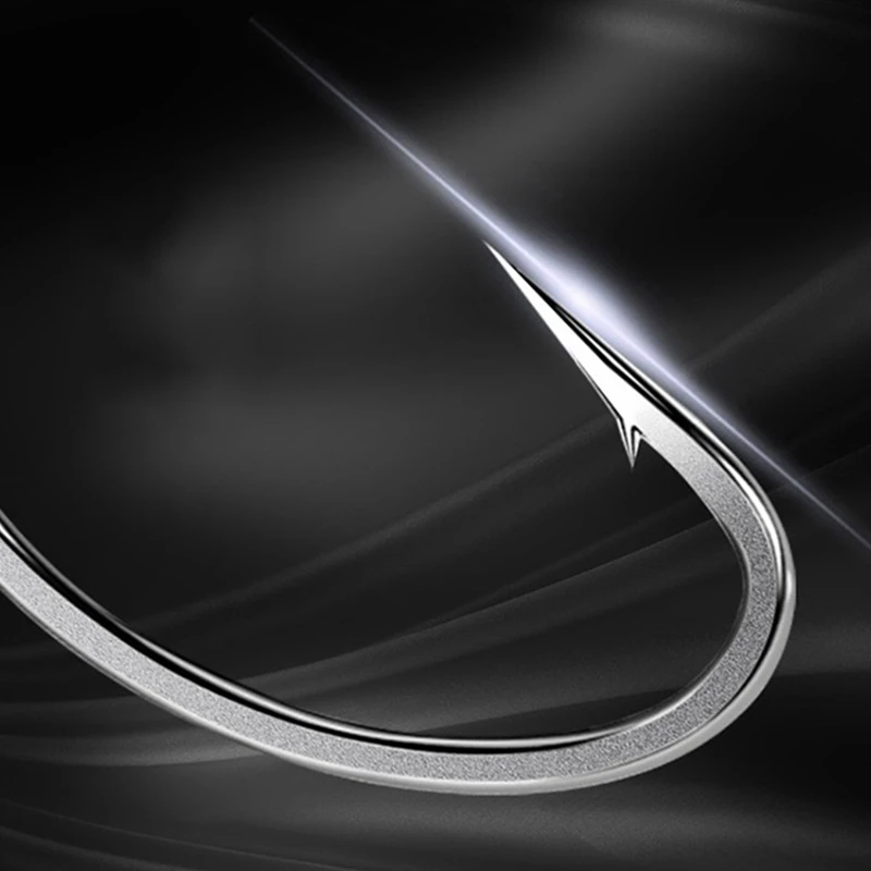 50 Uds. Anzuelo de pesca con púas de alto carbono, mango aplanado, anzuelos de pesca de carpa plateada, equipo de pesca con cabezal de anzuelo para pescadores - imagen 4