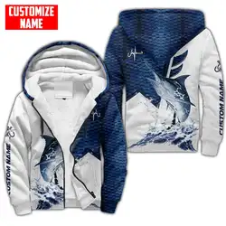 Sudadera térmica de pesca con capucha – Atún 3D para invierno