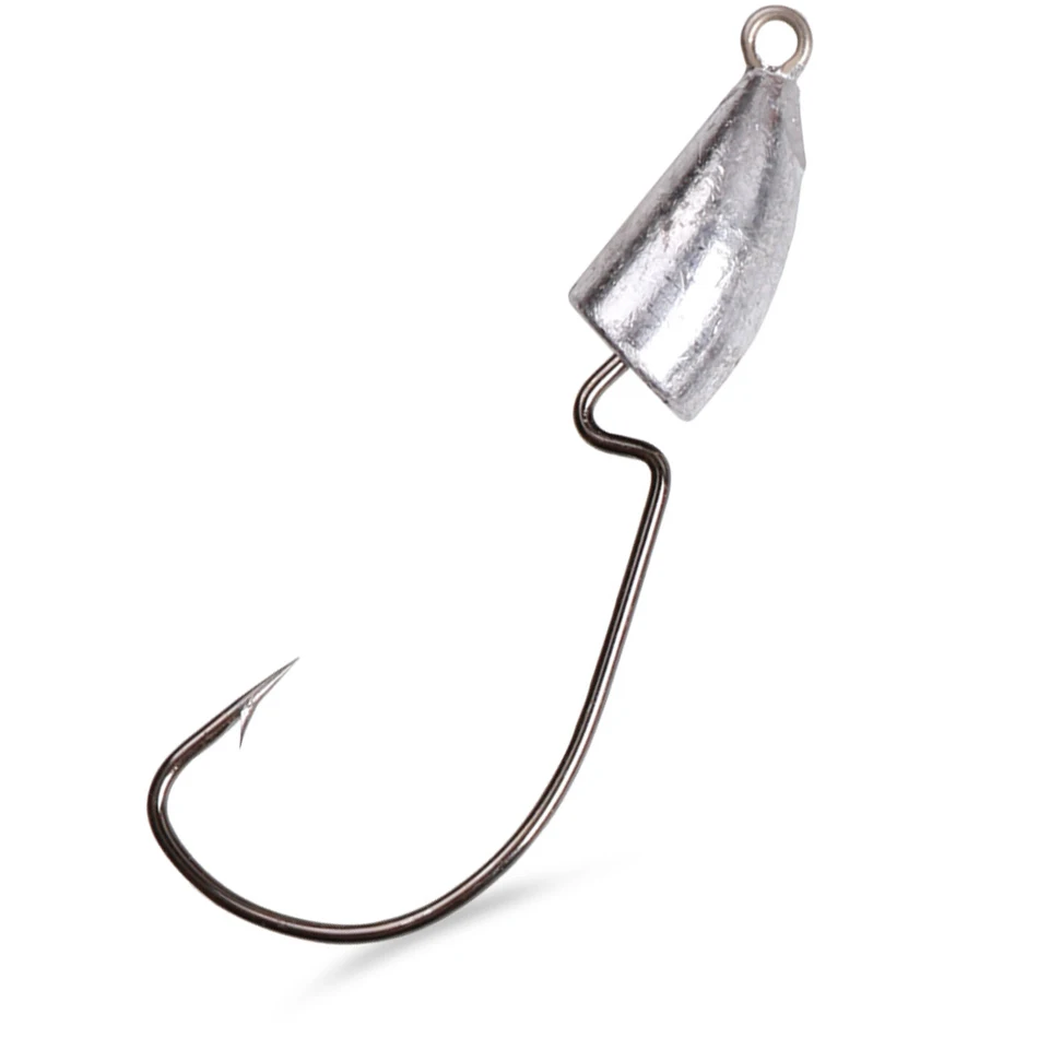 Anzuelo de manivela de bala de imitación, ganchos de cabeza plomada de bala de 5g, 7g, 10g, 14g, ganchos de gusano Offset, accesorios de Texas Rigs, 10 piezas - imagen 5