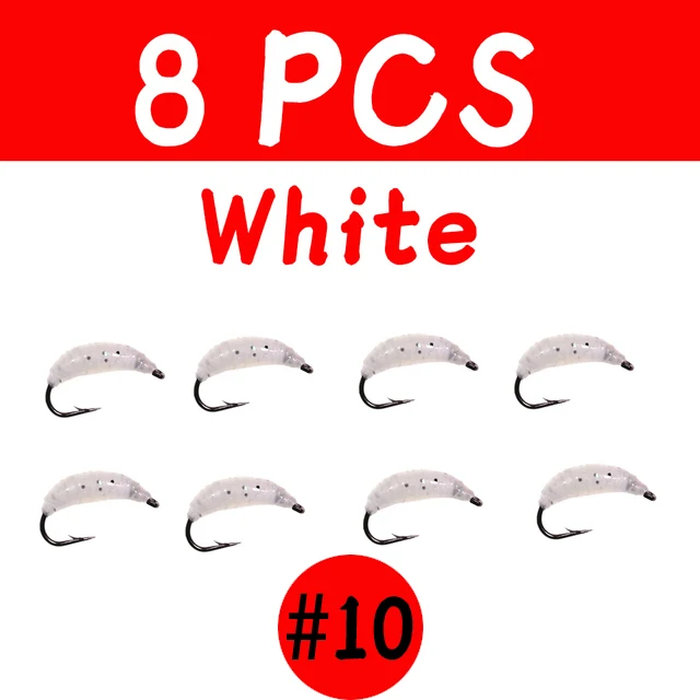 8pcs white size 10