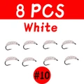 8pcs white size 10