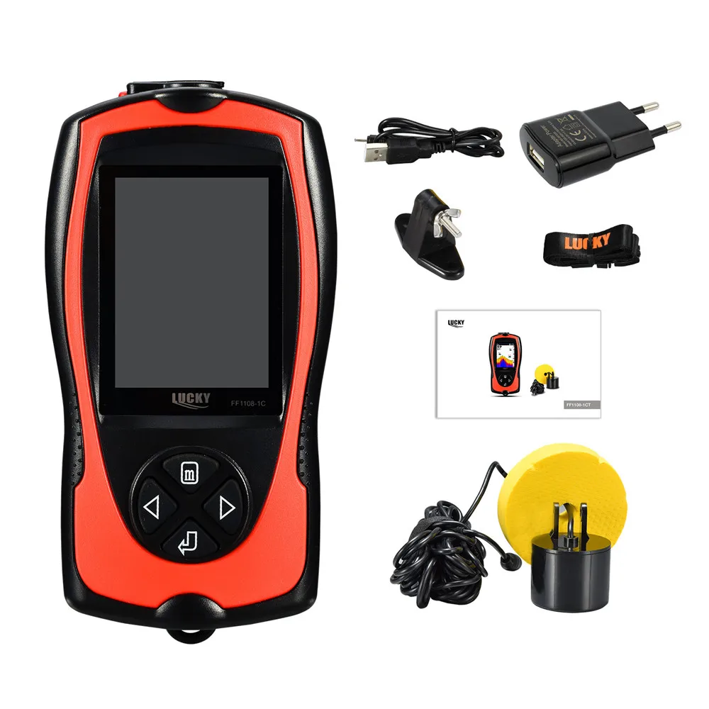 Lucky FF1108-1CT-Localizador de peces de alta definición con cable, equipo de pesca con sonda echo, profundidad de 100M - imagen 4