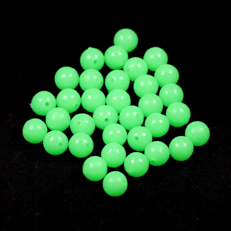 Bolas flotantes redondas luminosas para pesca, abalorios de aparejo brillantes, accesorios de señuelo de plástico rojo y verde, 100 unidades - imagen 5