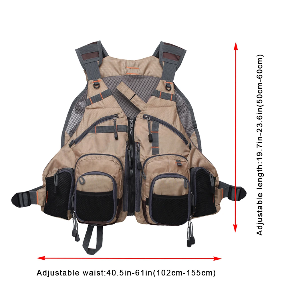 Chaleco de malla para pesca con mosca para hombre, chaleco ajustable transpirable de secado rápido para pesca de lubina - imagen 5