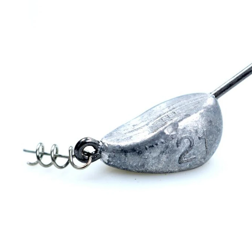 Anzuelos de pesca con cabeza plomada de tornillo, gancho de pesca de pie con soporte de cebo atornillable, 3,5g, 5g, 7g, 10g, 15g, 18g, 21g, 5 unidades por lote - imagen 5