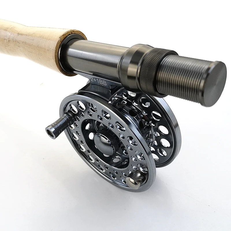 Buluzel-caña de pescar con mosca de carbono, 9 pies, 5/6 7/8, 2,7 m, 4 secciones, caña voladora portátil de energía dura, peso súper ligero, color negro - imagen 5