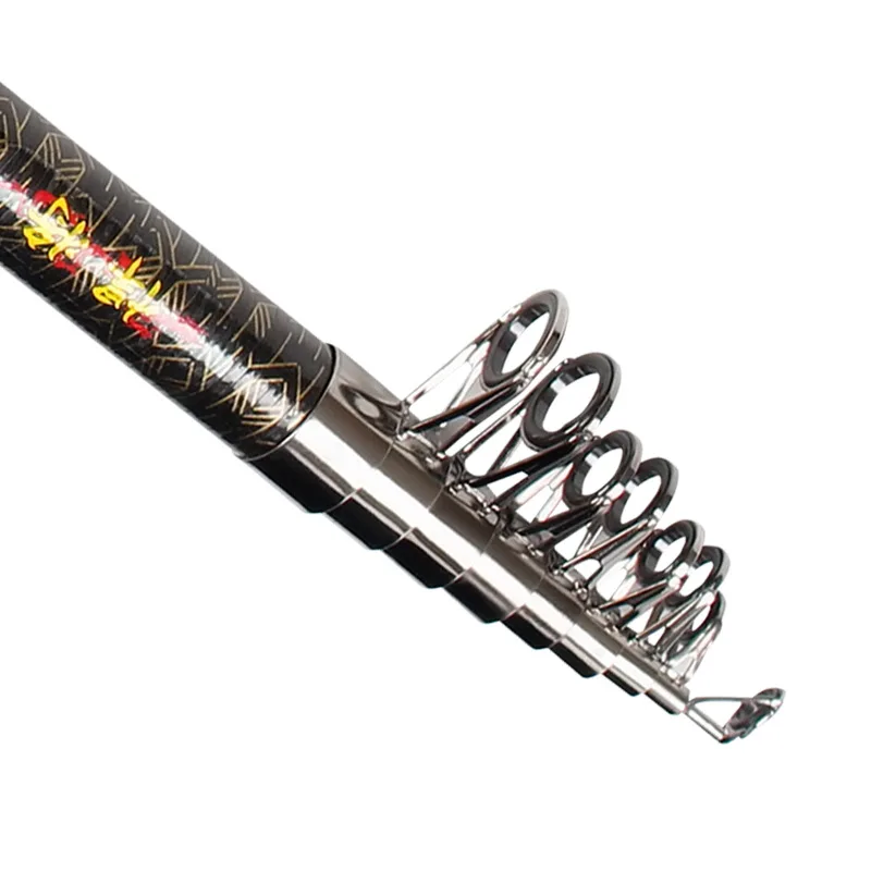 Caña de pescar telescópica de fibra de carbono, caña de pescar giratoria portátil, poste de viaje, barco de mar, roca - imagen 5