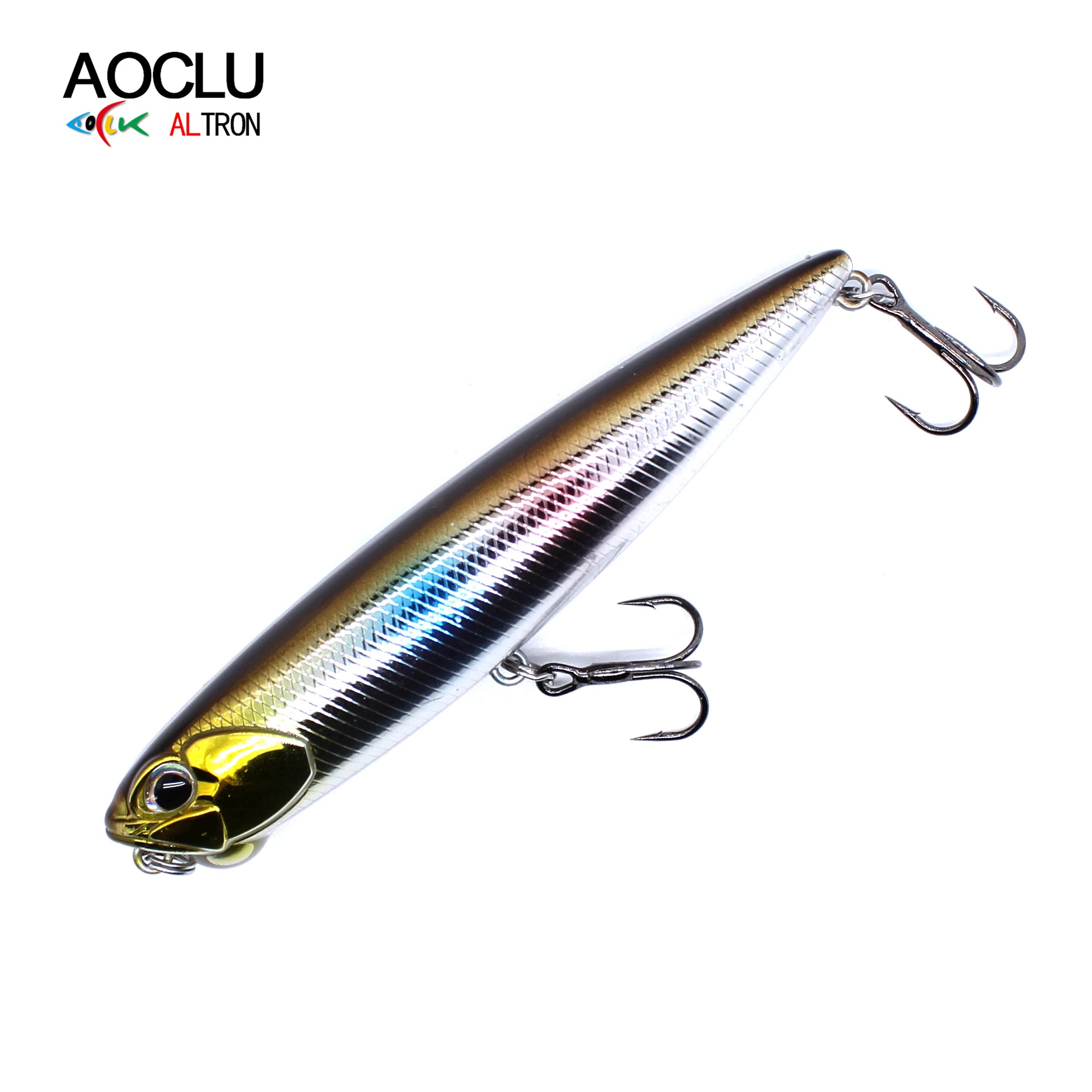 AOCLU-Lápiz flotante para perros, cebo duro, palito Popper, señuelo de pesca, agua salada dulce, nadador de agua superior, 100mm, 14,4G - imagen 4