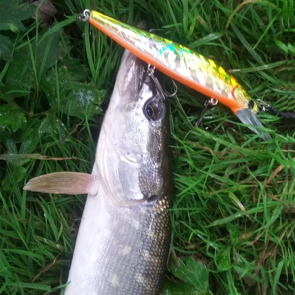 JEKEKU señuelo Minnow flotante con anzuelos - imagen 4