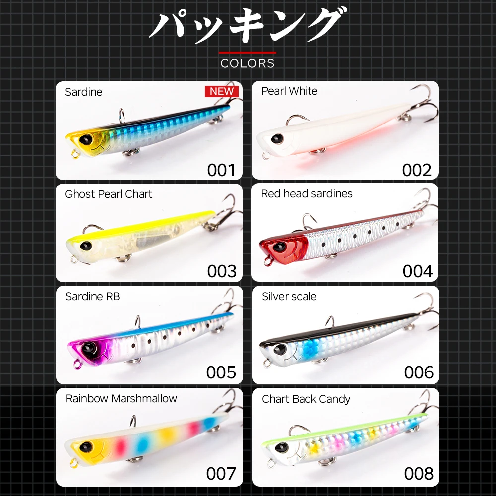 Hunthouse Bay RUF MANIC 75mm/8g lápiz que se hunde señuelo de pesca Stickbait BKK gancho señuelo duro para aparejos de pesca lubina - imagen 5