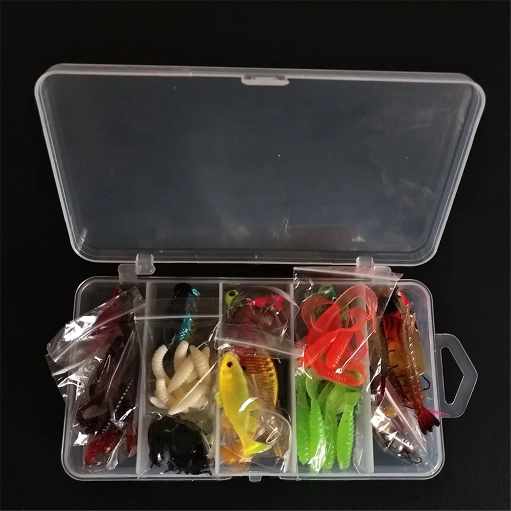 Kit de Señuelos de Pesca, Wobblers artificiales duros, cucharas de plantilla de Metal, señuelo suave, cebo de Pesca de silicona, accesorios de aparejos de Pesca - imagen 5