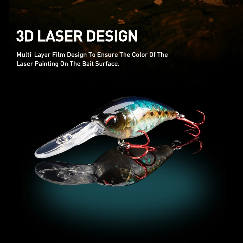 Kingdom Crank Minnow señuelo de pesca 50mm 10,5g flotante duro Swimbait pesca Rattlin Wobblers para Peche Bass trucha Pike Trolling - imagen 5