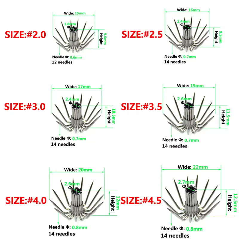 Anzuelos de paraguas para pesca, anzuelos de calamar, Material de fabricación de señuelos de camarón para barco oceánico, tamaño 2, 100, 3, 2,5, 4, 3,5 unidades - imagen 4
