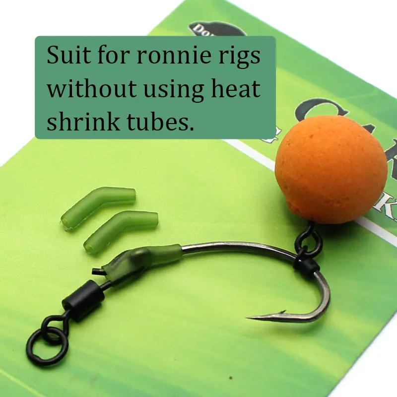 30 Uds. Accesorios de pesca de carpa D, ganchos kickers, alineación de línea, funda antienredo para el pelo, aparejos de extremo, - imagen 4