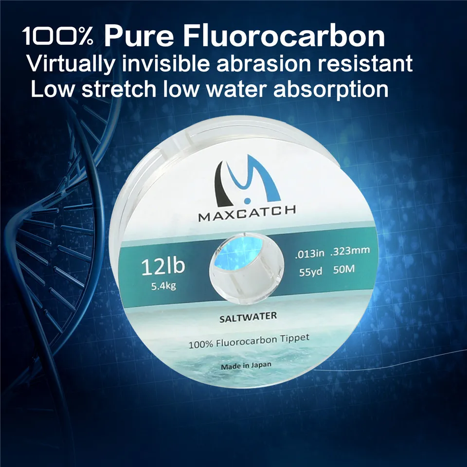 Maximumcatch 100% línea de pesca Tippet de agua salada de fluorocarbono puro 12-20LB líder de prueba línea de mosca hundimiento rápido 50M - imagen 4