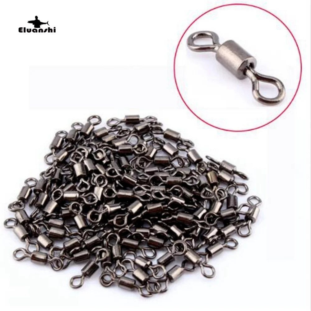 Conector giratorio de acero inoxidable de 100 piezas, ganchos de línea Marina, herramientas y accesorios para aparejos de mosca, pesca rotativa de carpa - imagen 2